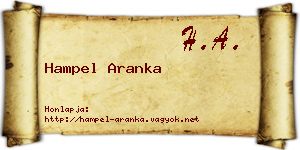 Hampel Aranka névjegykártya